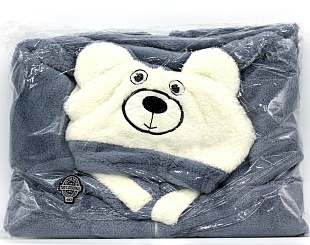 Халат серый "Сладкая спячка медвежонка" 40 размер