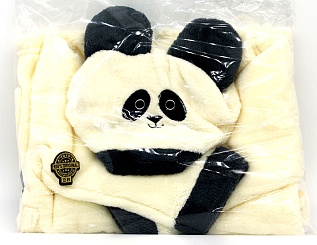 Халат черный "Тростниковая йога - панда" размер 28