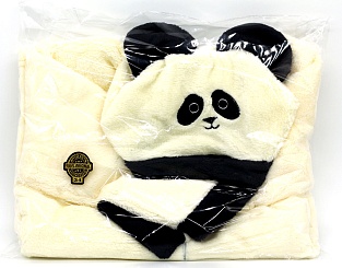 Халат черный "Тростниковая йога - панда" размер 34
