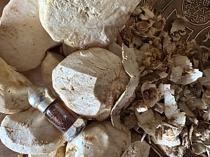 Очищенные трюфели, ценная кожура является важной частью запаха