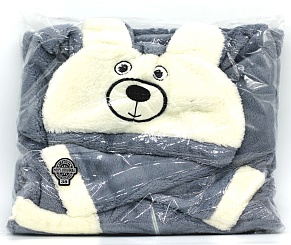 Халат серый "Сладкая спячка медвежонка" 38 размер